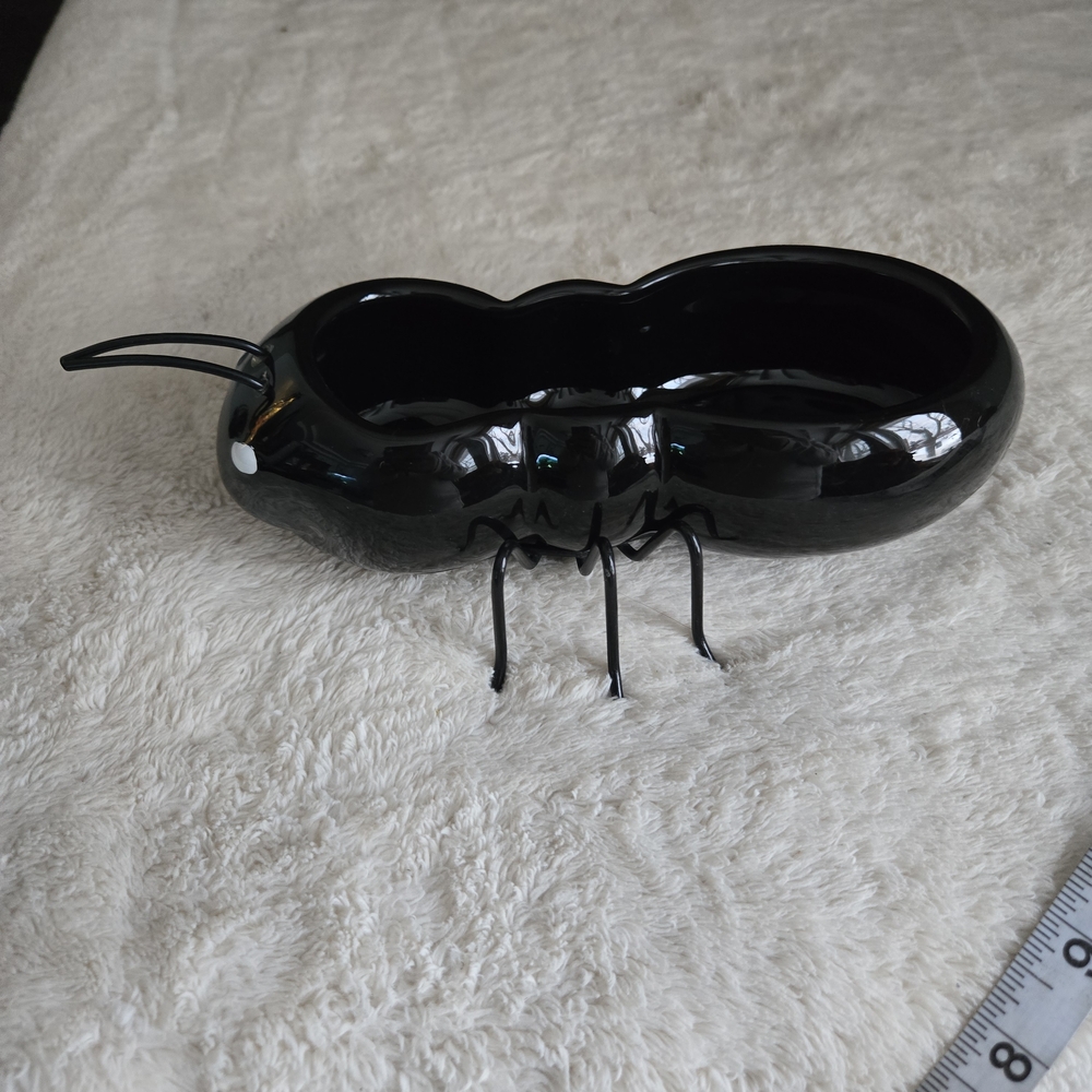 Black Ant-Shaped Ceramic Dish